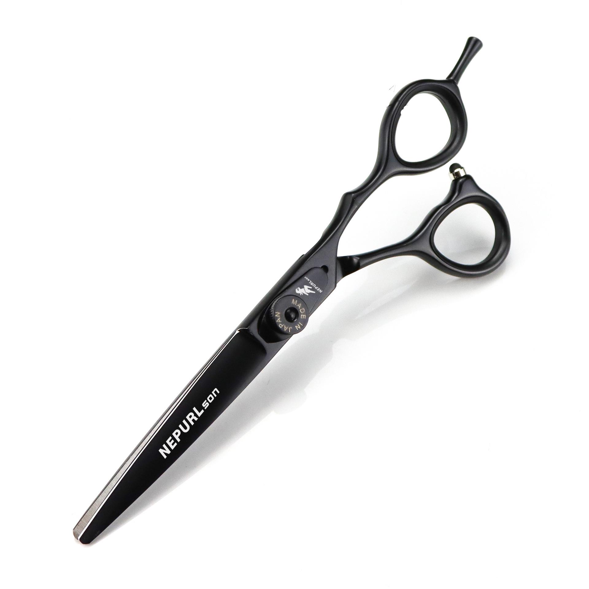 5.5/6.0-inch Black Hairdressing Scissors: Bangs, Serrated, Thinning.