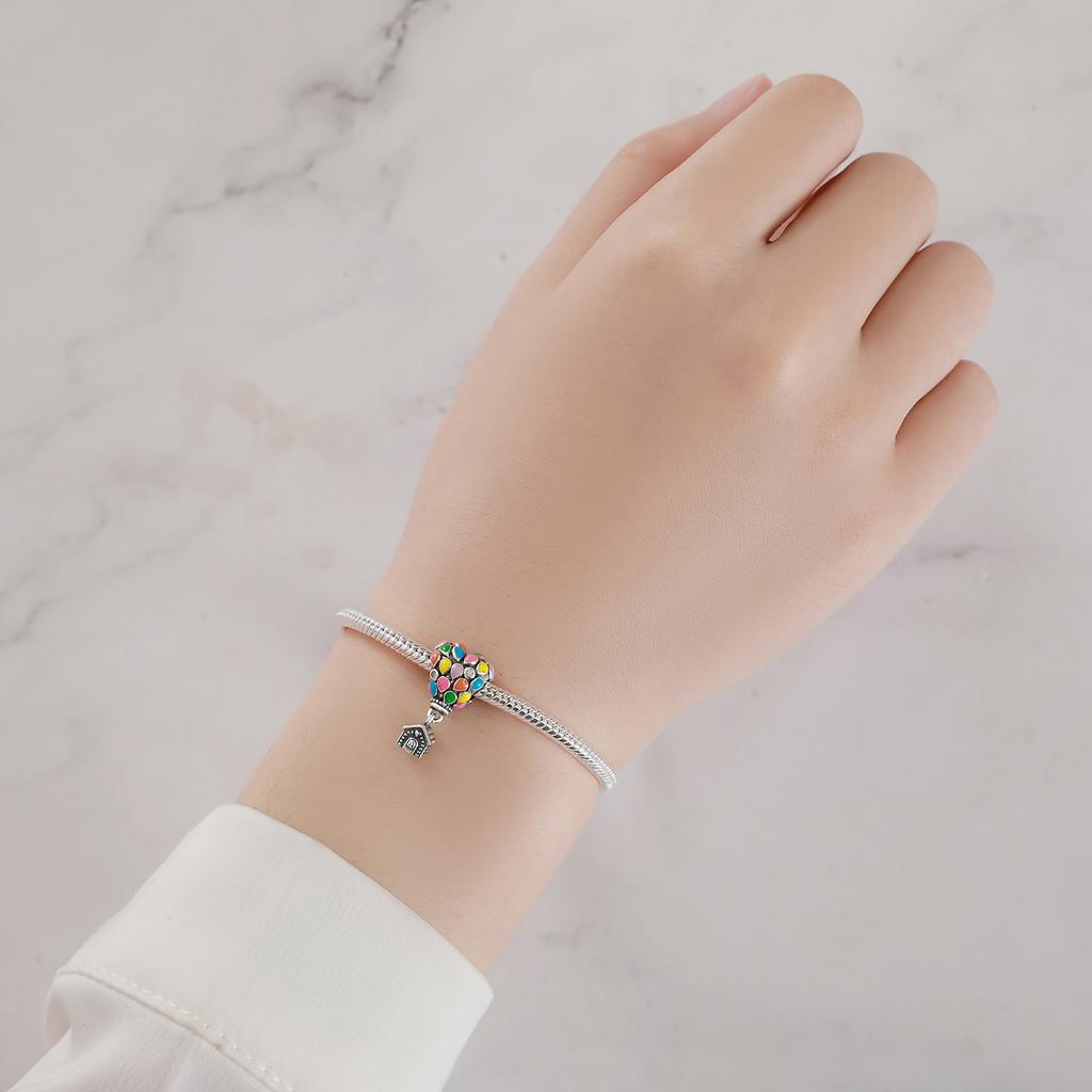 Bead Charms copper Charm Bead Charms Authentic Heart Colorful Hot Air Balloon Pendant Bead Charms Compatible With Bracelets Jewellery Diy Women Fine G