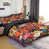 3Pcs Monet Garden Colored Flower Printed Coreless Down Duvet Cover Multi Size Soft Bedding Decoration Machine Washable