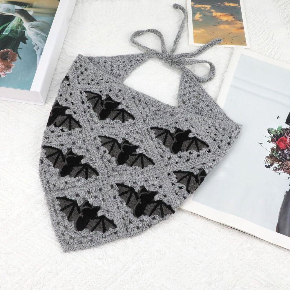 Halloween Hair Accessories Halloween Triangle Hair Scarf Bat Ghost Strap Knitted Headbands