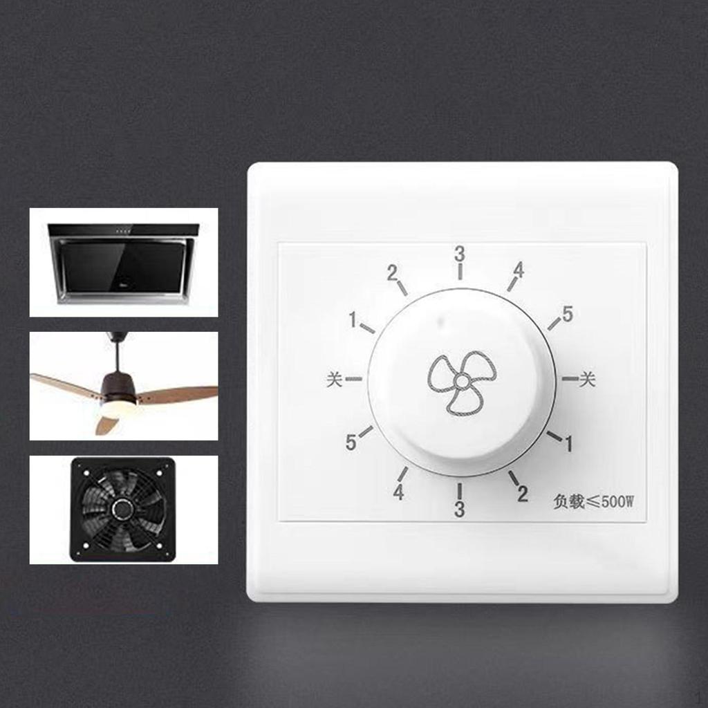 86 Type Fan Speed Controller Adjuster Easy Installation Five Adjustment Home