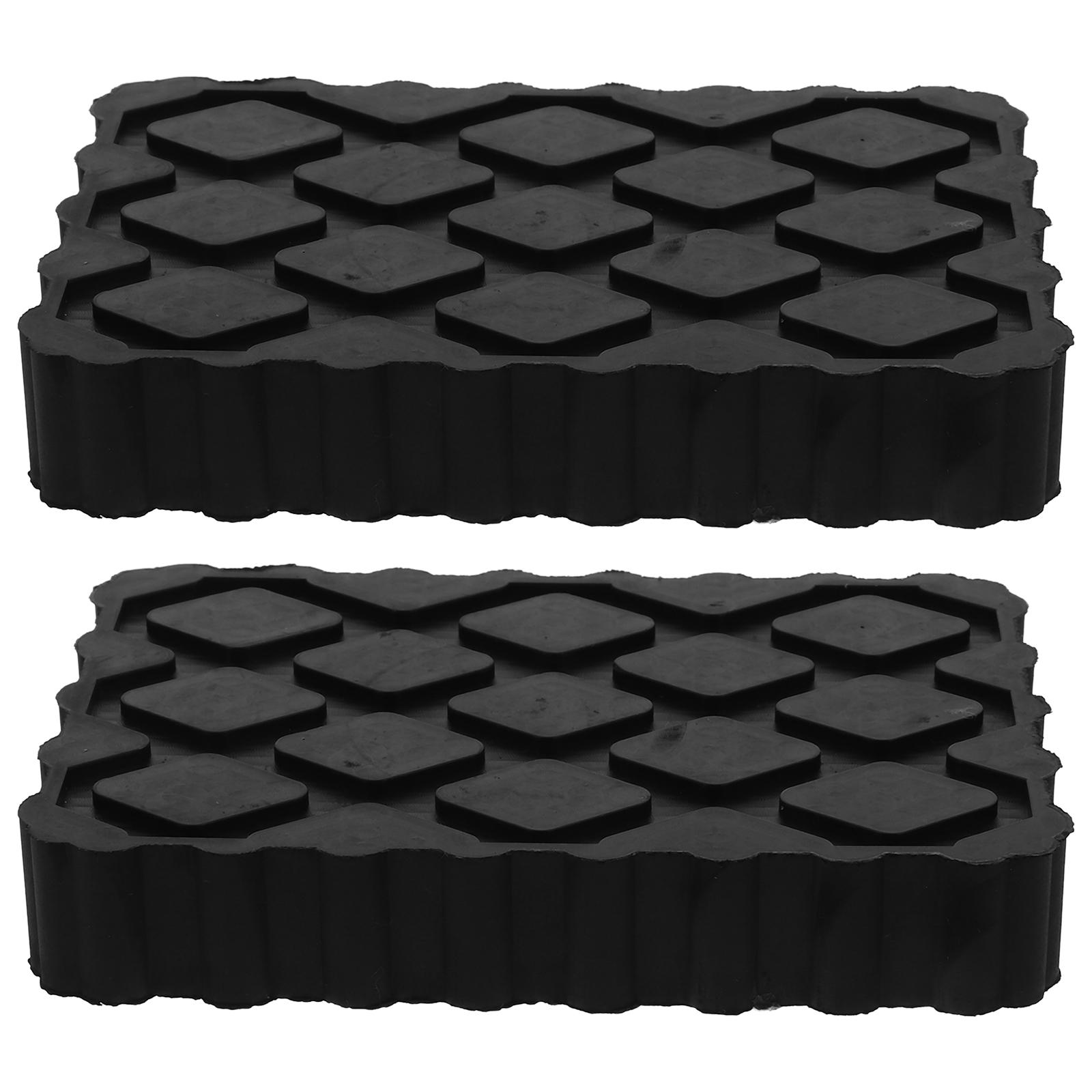 

2 Pcs Black Rubber Car Jack Pads Support Blocks Trailer Leveling Campers Rv Stabilizer Floor Lift Equipment Parts 12.00X8.00X2.30CM чорний