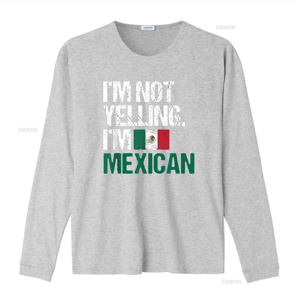 Mens I M Not Yelling Im Mexican T Shirt Black Small Vintage Washed Homme Breathable Unisex Streetwear Soft Fashion