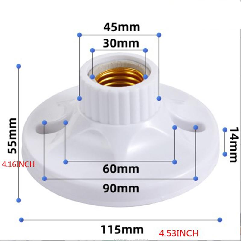 E27 Led Light Bulb Holder Round Socket Base Hanging Lamp Socket Base 6A220V-250V