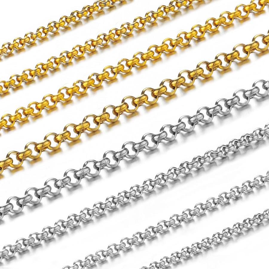 1Meter 2mm 2.5mm 3mm 4mm Stainless Steels Necklace Chain for DIY Bracelets Jewelry Making Components Findings Supplies Wholesale