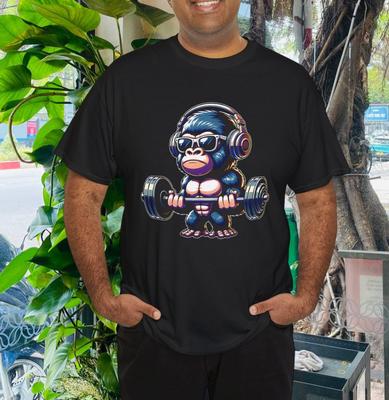 Gorilla Lustiges Fitnessstudio Gewichtheben Bodybuilder Fitness Workout T-Shirt