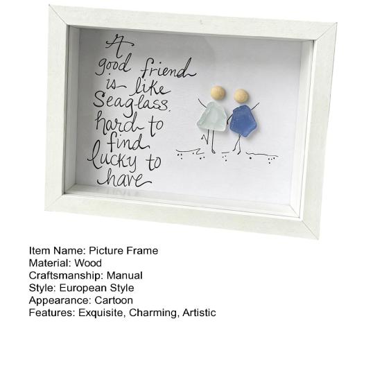 Sea Glass Poem Picture Frame Good Friend Is Lucky To Have Like Seaglass Handmade Sea Glass Wall Art Frame Decor Friendship Gift for Best Friends