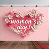 2D International Women's Day Photo Booth Background, Pink Floral Design