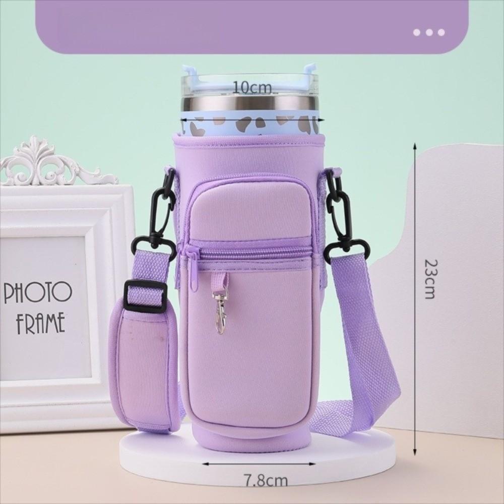 Non-slip Water Bottle Carrier Bag 40oz with Handle Water Bottle Pouch Holder with Pocket Adjustable Shoulder Strap