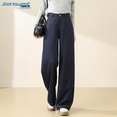 Jeanswest Women's High-Waist Straight-Leg Plush-Lined Winter Casual Pants