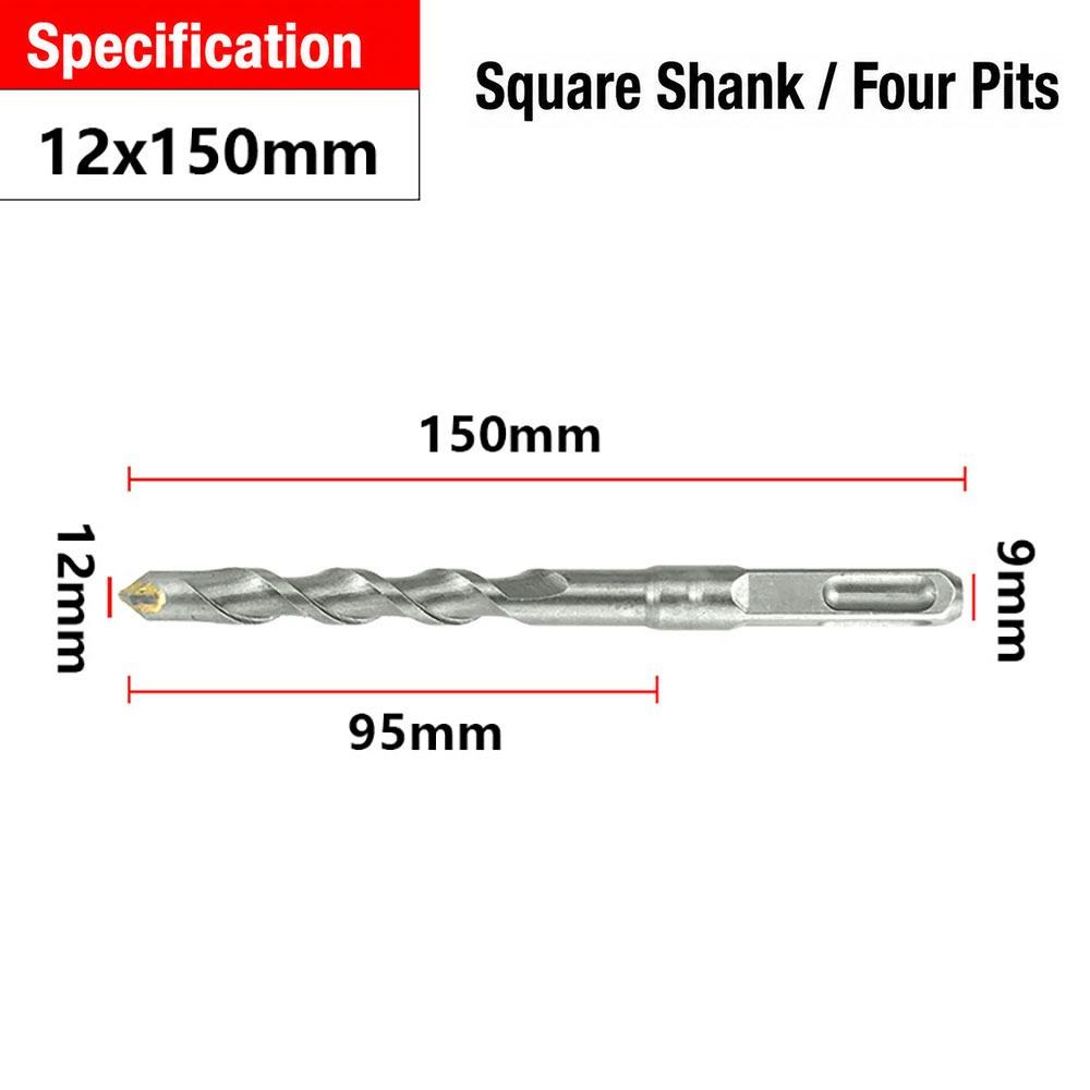 1Pcs 110-500mm SDS Plus Masonry Drill Bit Electric Hammer Drill Bit  For Rotary Hammer Drilling