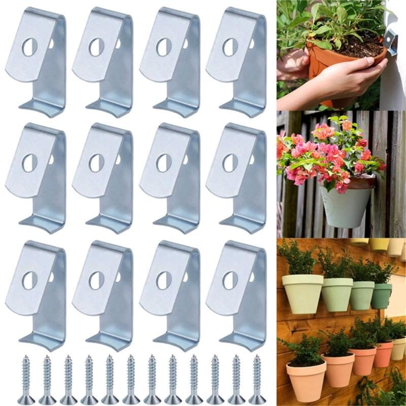 Set of 12 Durable Iron Plant Hangers Unique Iron Flower Pots Hooks Sturdy Planter Rack Suitable For Indoor Outdoor
