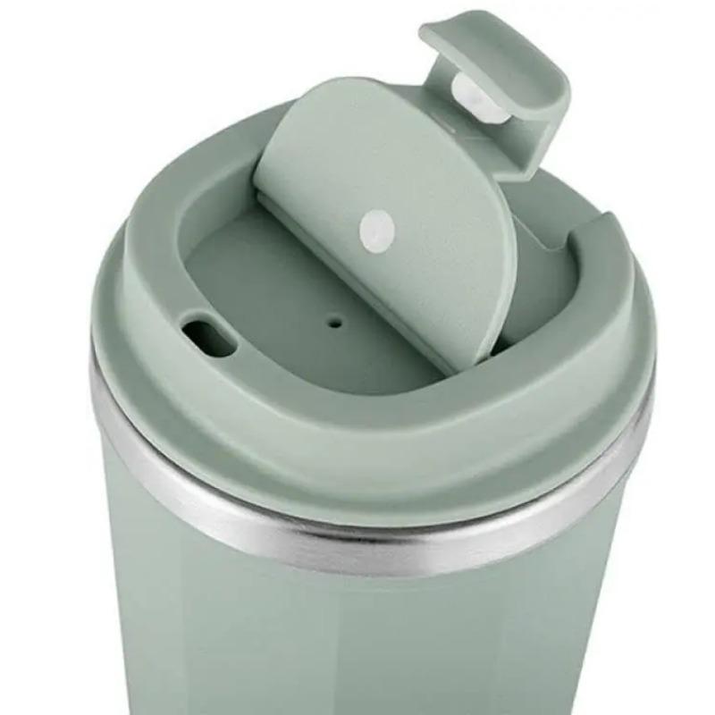 Double Stainless Steel 304 Coffee Mug Not Fall Design Thermos Mug Leak-Proof Travel Thermo Cup,White,500ml