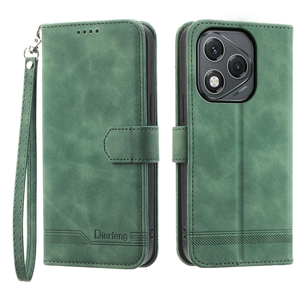 DIERFENG DF-03 For Honor 400 Lite 5G Case Lines Imprint Wallet Leather Phone Cover