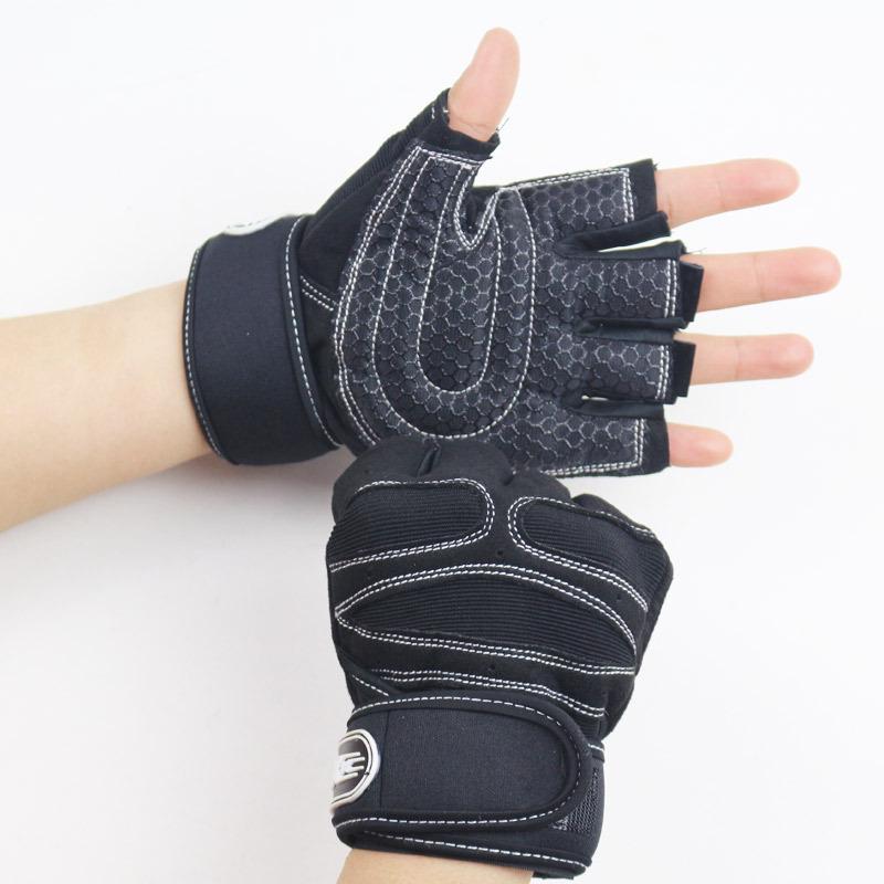 Unisex Half-Finger Fitness Gloves with Wrist Support, Breathable & Non-Slip for Weightlifting and Outdoor Sports