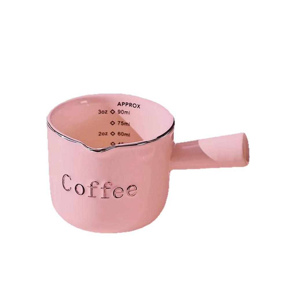 Ceramic Heat-Resistant Coffee Milk Jug with Dual Scale - Small Measuring Cup for Simple, Healthy Use