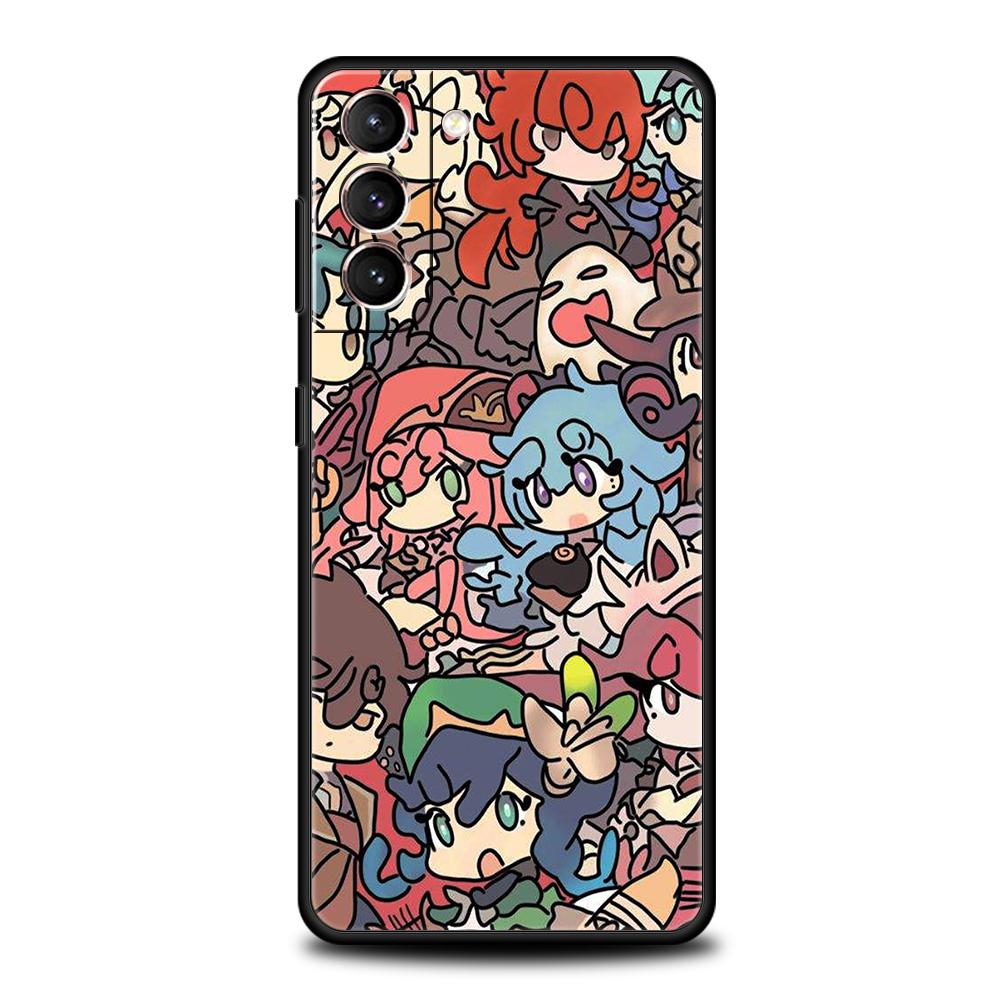 Genshin Impact Anime Phone Case For Samsung Galaxy S24 S23 S22 S20 S21 FE Ultra S24 S23 S10 S10E S9 S8 Plus 5G Phone Cover Bags Samsung S24