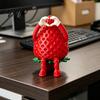 Personalized Gifts for Colleagues 3D Printed Articulated Strawberry Storage Box, Cute Figurine with Funny Desktop Ornaments Movable Limbs, Mini