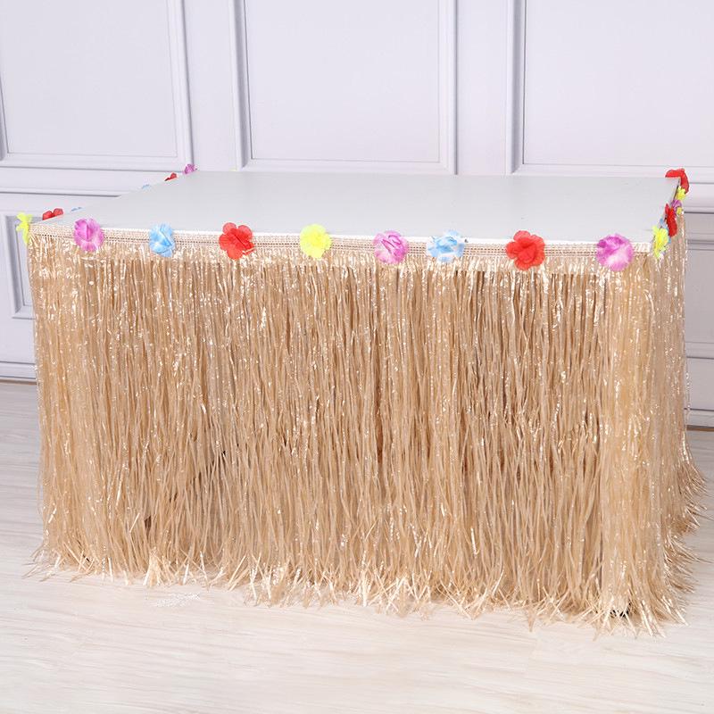 Hawaiian Straw Table Skirt for Party Decoration, 275cm x 75cm