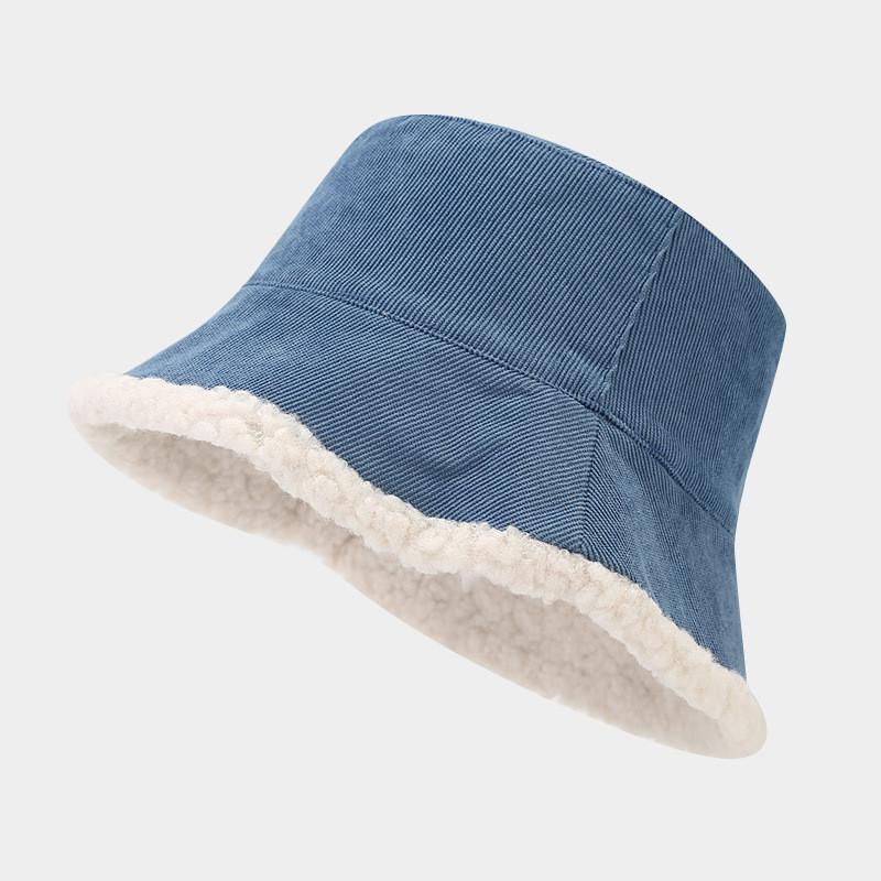 

Vintage Corduroy Fisherman Hat With Wide Brim For Winter Fashion And Sun Protection Blue