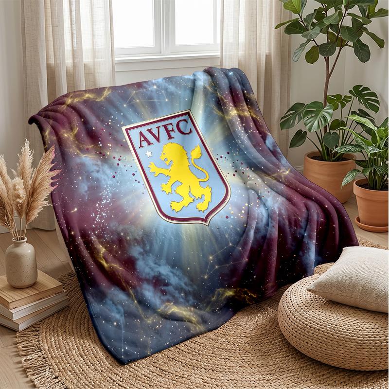 Coperta in Flanella con Stampa Aston Villa, Morbida Calda Leggera Coperta da Divano Letto Campeggio