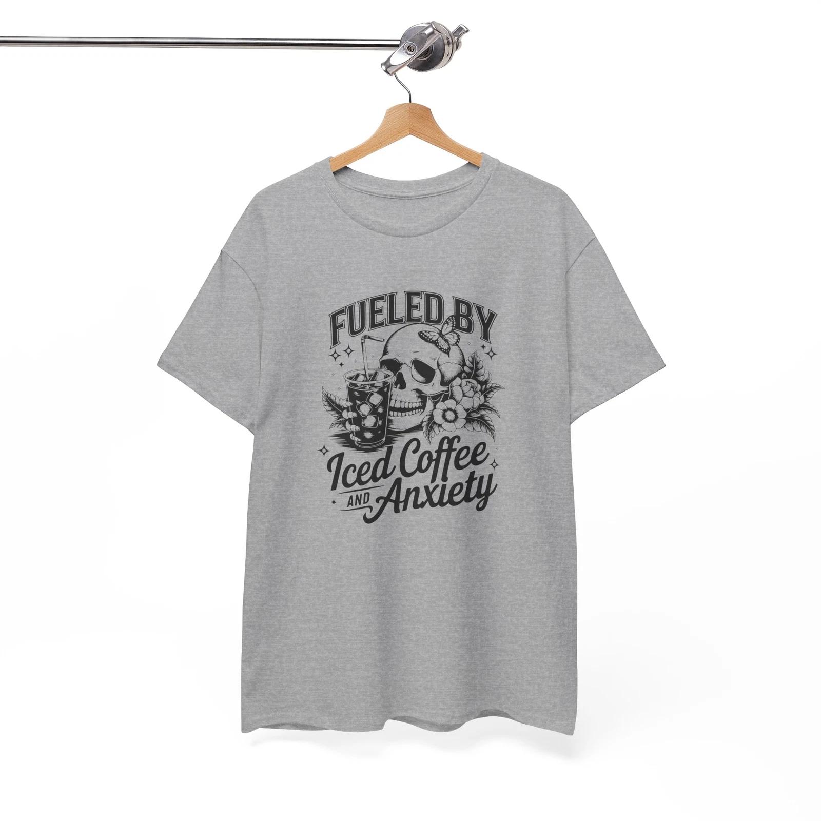 Sarcastic Genius T-Shirt - Witty & Clever Tee FUELED BY Iced Coffee and Anxiety 3XL