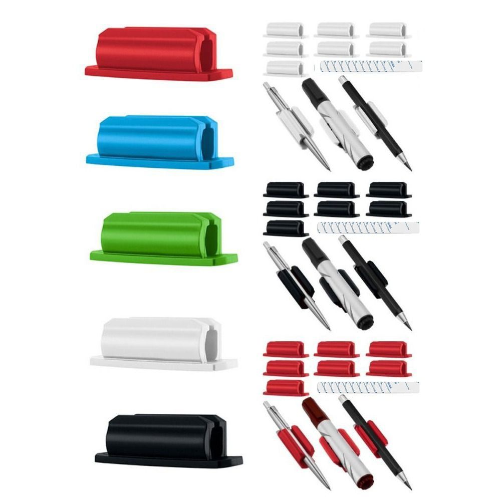 

10 pack Secure Hold Adhesive Pencil Holder Polished Pen Clip for Clipboard Wall