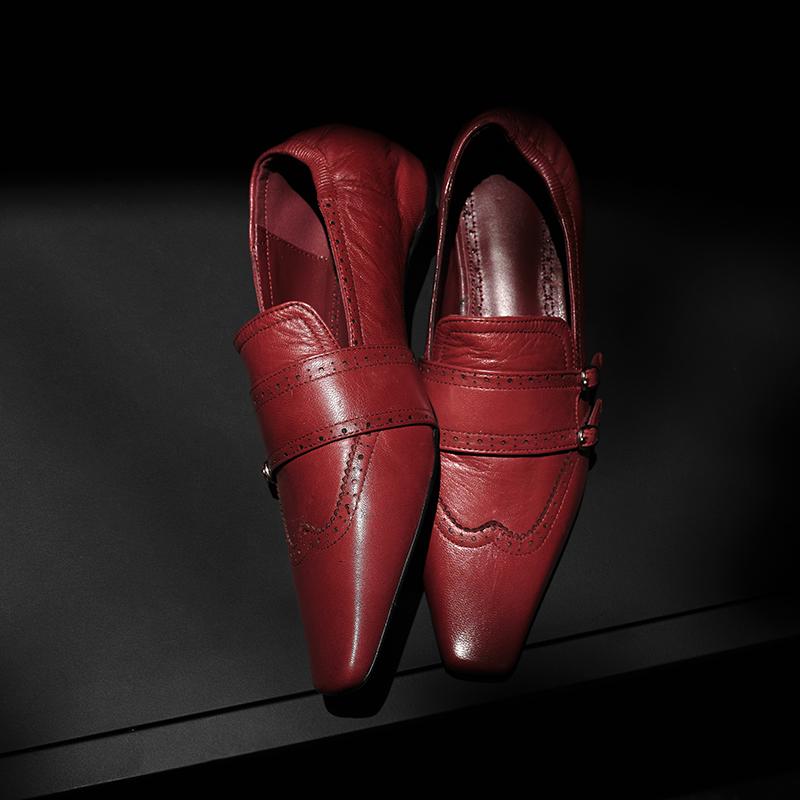 

Мода 2025 Насосы из коровьей кожи в британском стиле Пенни-лоферы Женская обувь Слипоны Повседневная кожаная обувь Обувь Офисная леди Обувь с квадратным носком 34 красный