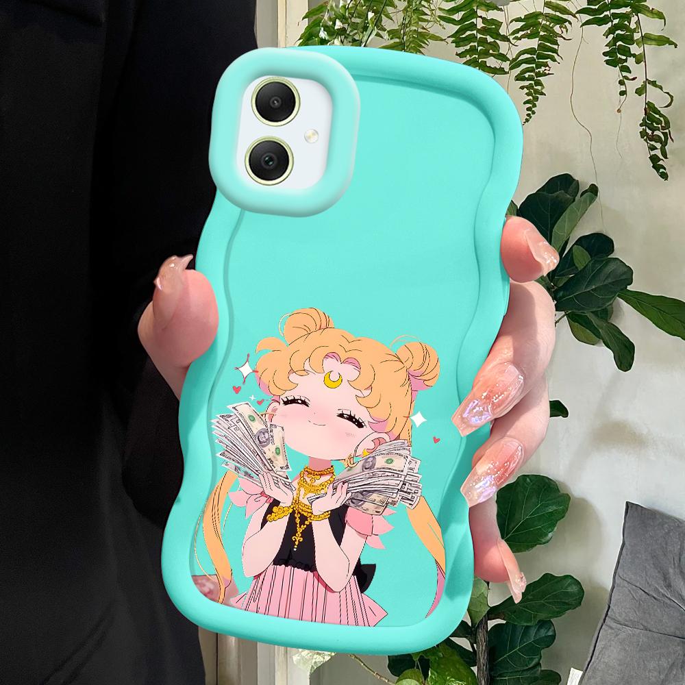 Cute Girl Soft Phone Cover for Samsung Galaxy A52 A73 A12 A11 S24 Ultra 5G S23 S22 S21 S20 FE Wave Edge Shockproof Protective Rubber Case