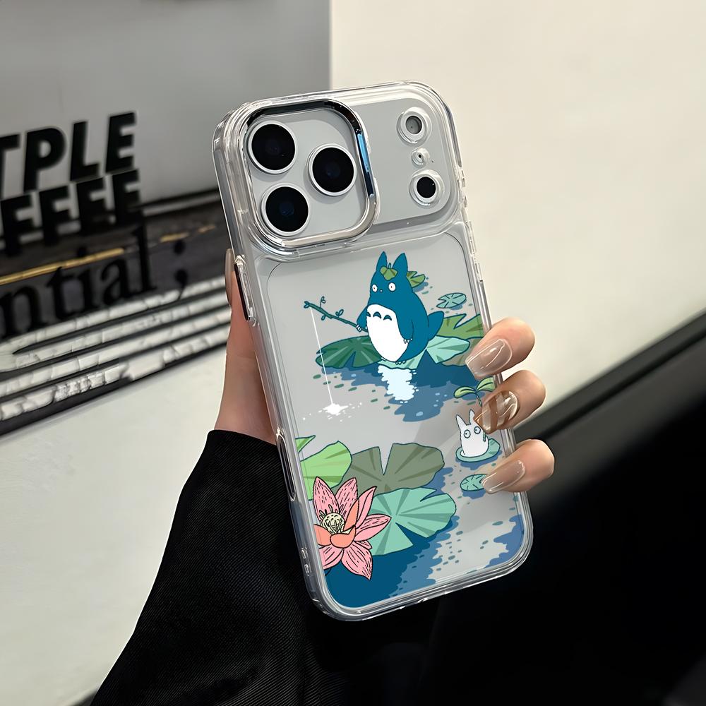 Cute Cartoon Totoros Phone Case for Apple iPhone 17 Air 16 16e 15 14 13 12 11 Pro Max X Xs XR 8 Plus Luxury Clear Cover