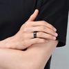 Anelli Semplici in Acciaio Inossidabile Nero da 8mm per Uomo Donna Finitura Opaca Bordo Smussato Anelli da Matrimonio Uomo Gioielli da Festa Regali Spedizione Diretta
