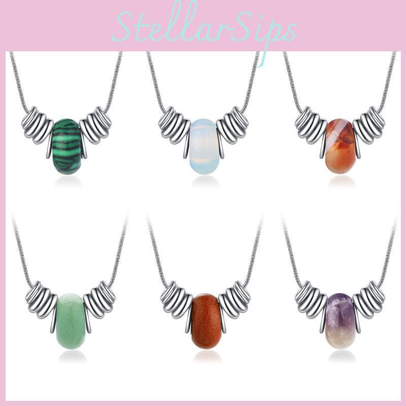Elegant 2022 Natural Crystal Necklace For Women With Titanium Steel Clavicle Chain And Geometric Design For Stylish Gifts