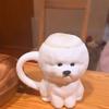 Cute Bichon Puppy Cerc Mugs Creative Funny Water Coffee Cups for Couples Home Office Use Animal Pattern Single Ear Handle