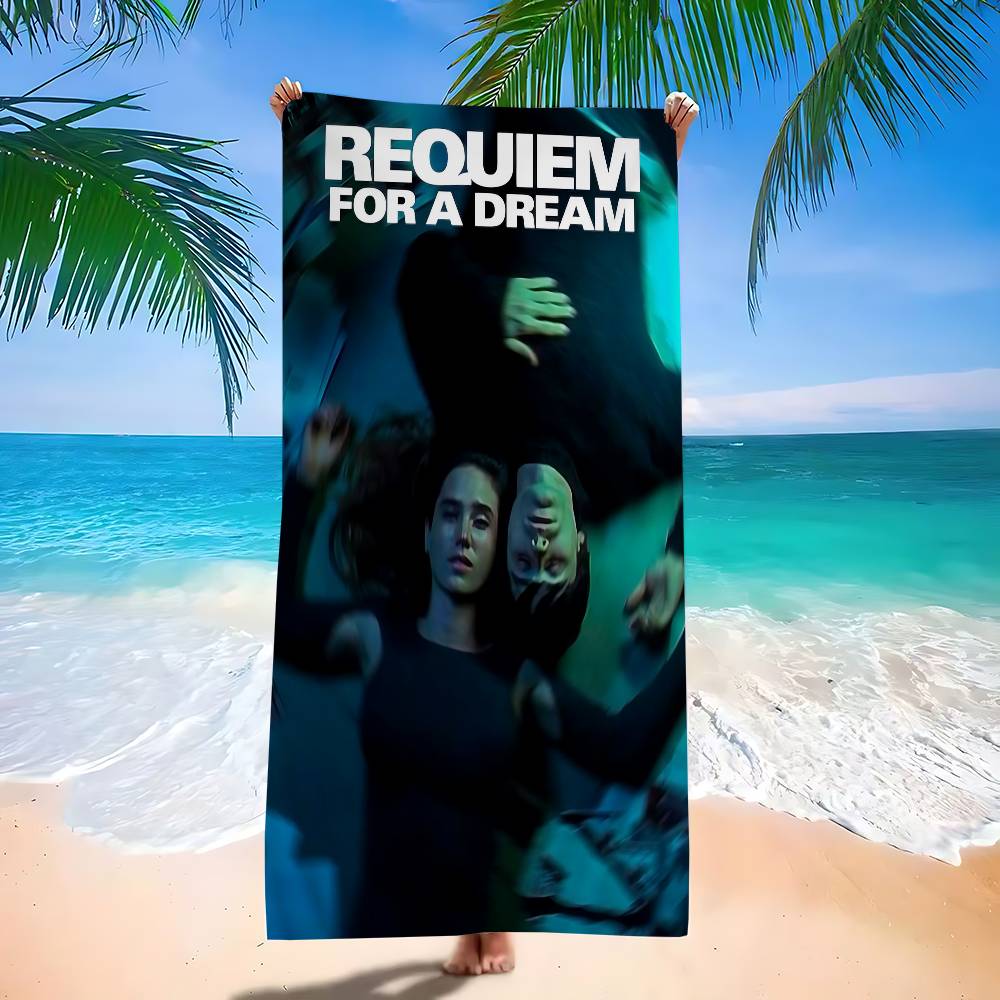 R-Requiem for a Dream Microfiber Blanket Quick Drying Beach Towels Oversized Printing Super Absorbent Pool Towel Blanket