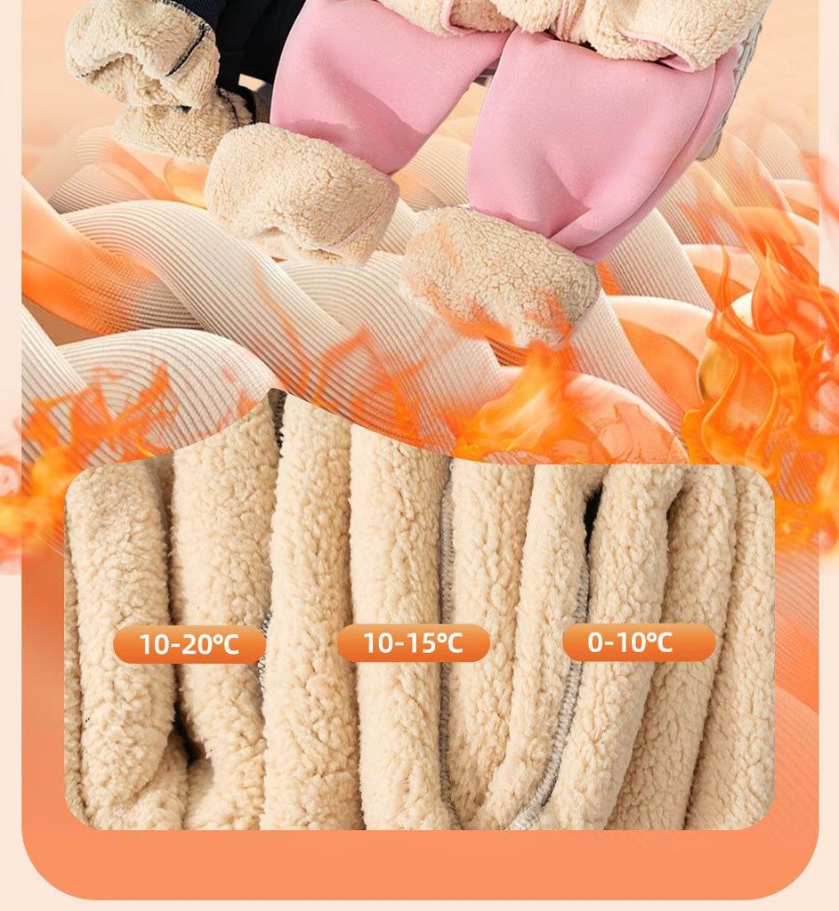 Kinder Fleece Sweatpants - Warme Winter Leggings, Trendige Lammfellhose für Kinder