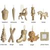 Gold Christmas Hanging Decoration Resin Hazelnut Pinecone Hanging Pendants Deer Horse Angel Soldier Christmas Tree Ornament
