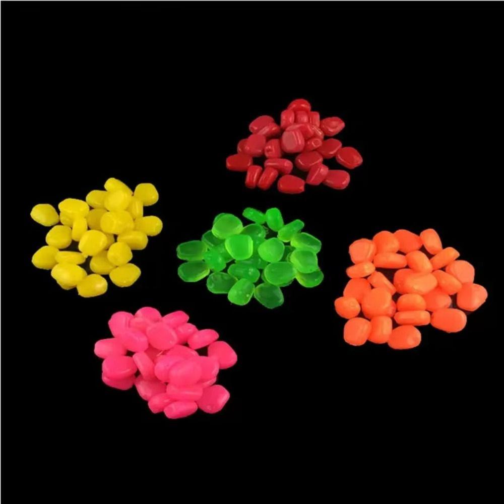 100PCS PVC Soft Corn Kernel 5 Vibrant Colors Floating Baits Vibrant Hinged Lures Outdoor Fishing