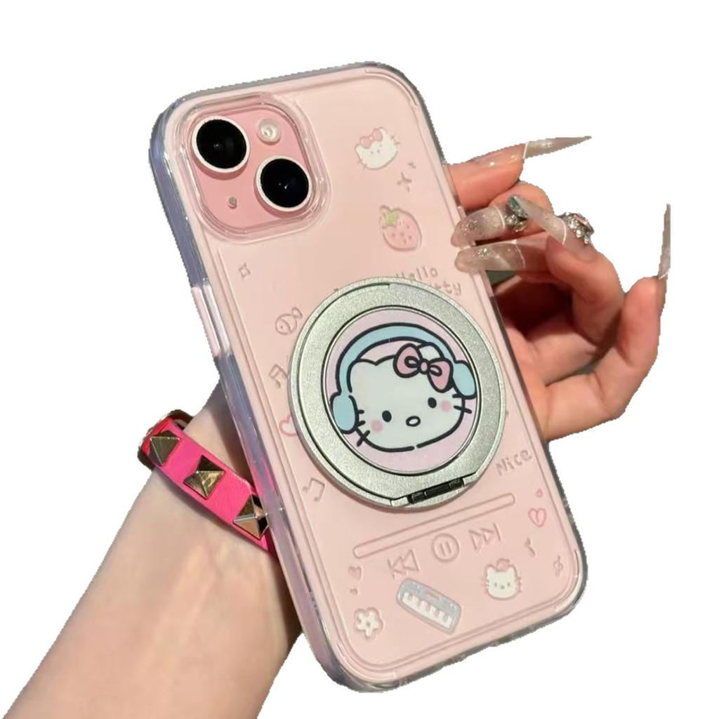 Music Earphones Katie Applies To Apple Promax Mobile Phone Case Rotating Magnetic Suction Bracket Huawei Pura Xiaomi
