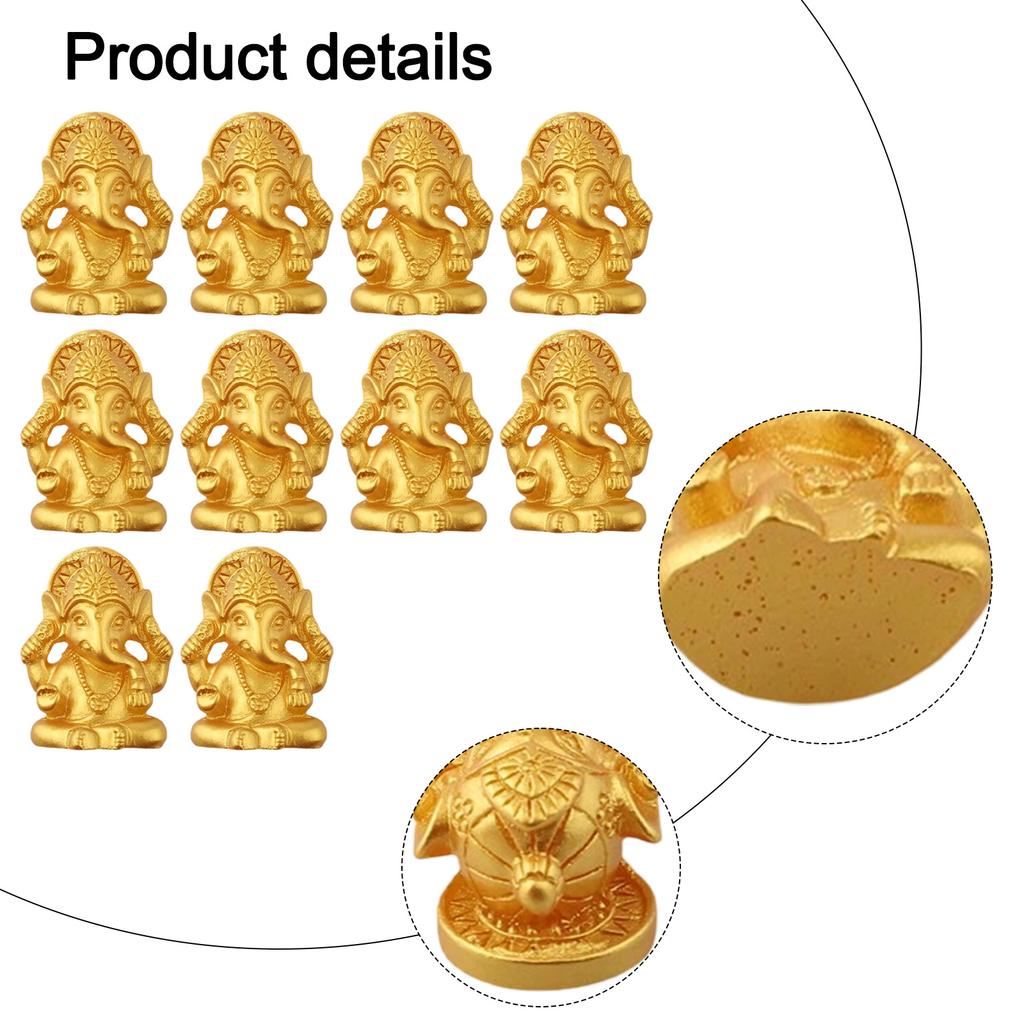 Heminredning 3,1*2,4 cm Ganesha-staty Andlig dekoration Högkvalitativ harts Imponerande storlek Intrikata detaljer