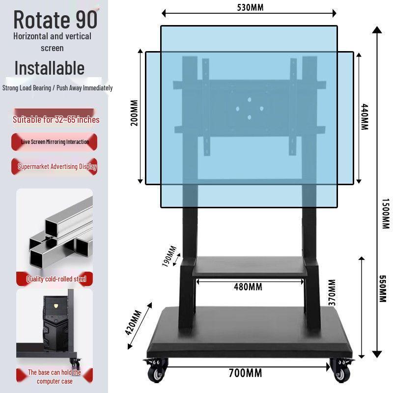 Universal Movable TV Stand with Wheels for 55-70 inch Screens