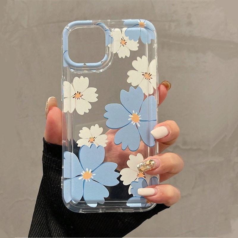 Summer Colorful Flower Case For iPhone 13 12 11 14 Pro Max X XR XS 7 8 Plus SE2 Shockproof Cover For iPhone 15 Pro Max Cases