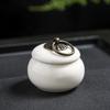 Mini Sealed Pot Ceramic Tea Bag Storage Box Retro Small Porcelain Bottle with Lid Tea Container Portable Storage Tank Ornament