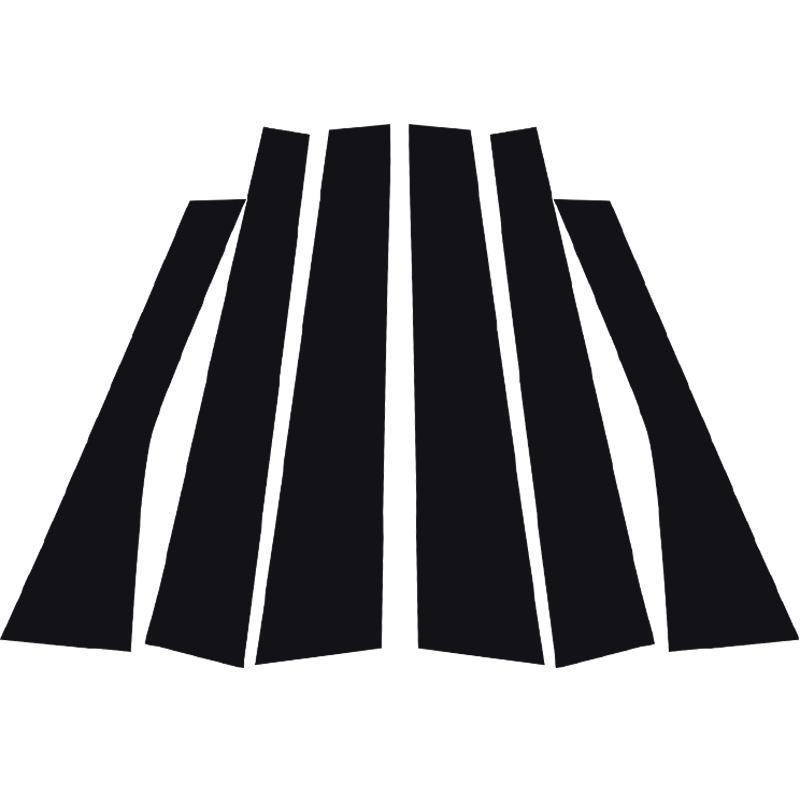 6pcs Glossy Black Car Window Pillar Posts Trim Cover Fit For Volkswagen Polo Mk4 (9N)4-Door Sedan 2002-2010 Car Stickers