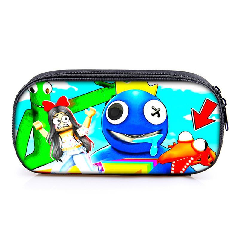 Rainbow Friends Pencil Case With Polyester Material For School Kids Gift Storage Organizer