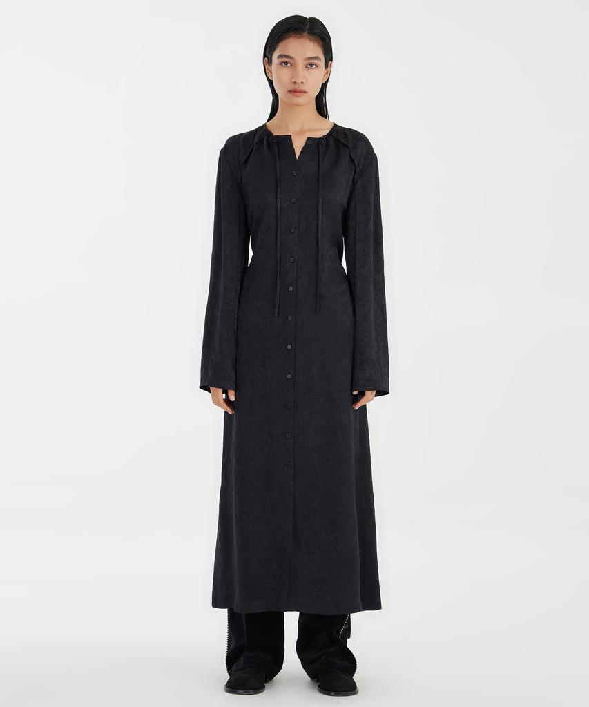 Youth Buttoned Maxi Dress - Black