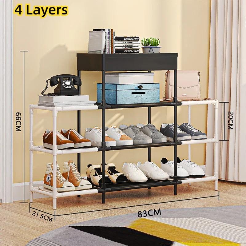 Simple Shoe Rack Detachable Non Woven Fabric Dual Color Shoe Shelf Multi-storey Organize Racks Home Floor Standing Shoes Rack