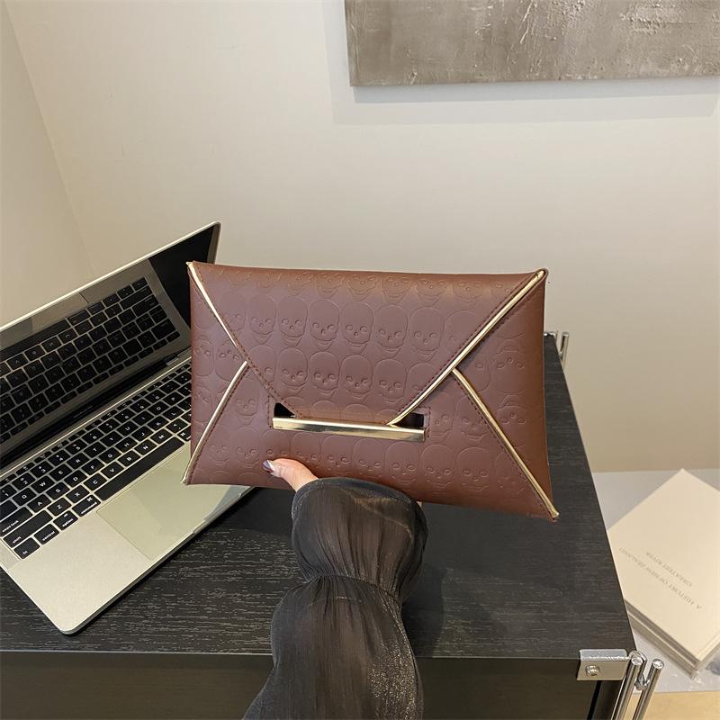 Envelope Liner Bag Women'S Patent Leather Glossy Women'S Business Grab Bag Ultra-Thin Simple Underarm Bag