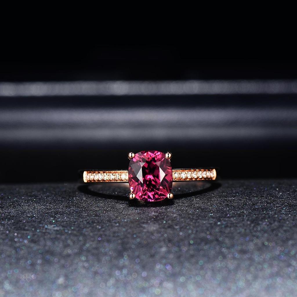 Stylish Red Tourmaline Open Ring for Women