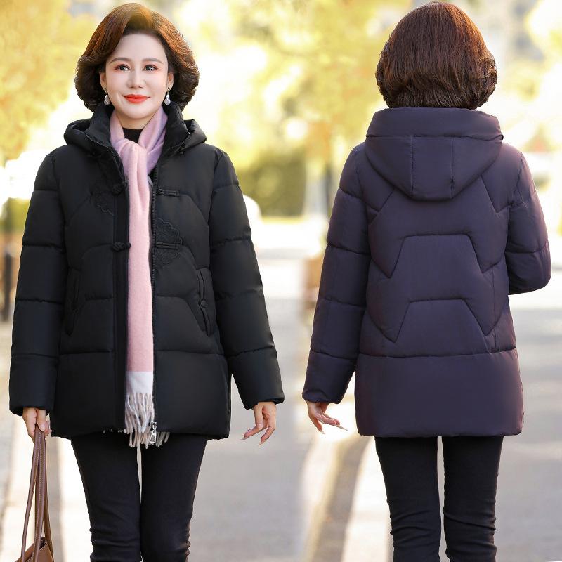 In the elderly padded jacket women thickened grandma winter coat old lady Tang suit elderly padded clothes mother down padded clothes