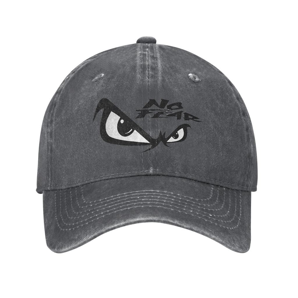 No Fear No Fear E Stampa Occhi Cappellino in Denim Lavato Cappellini da Baseball Casual Cappello Regolabile Estivo Unisex Cappellini da Baseball